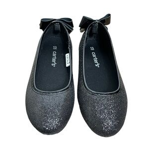 Carter's Black Sparkly Flats Shoes Size 13